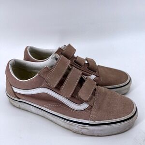 Vans Old Skool V Tan Beige Suede Canvas Sneakers Shoes Size US Mens 6 Womens 7.5